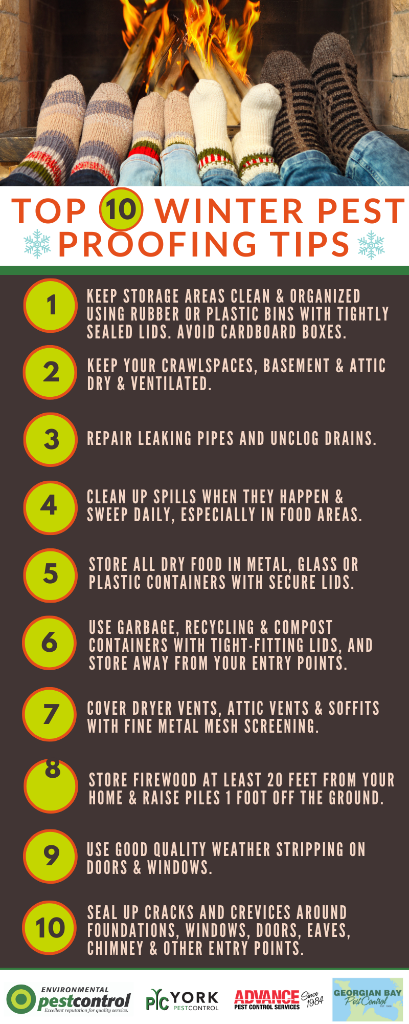 An infographic with 10 tips to help you pest proof over the winter
